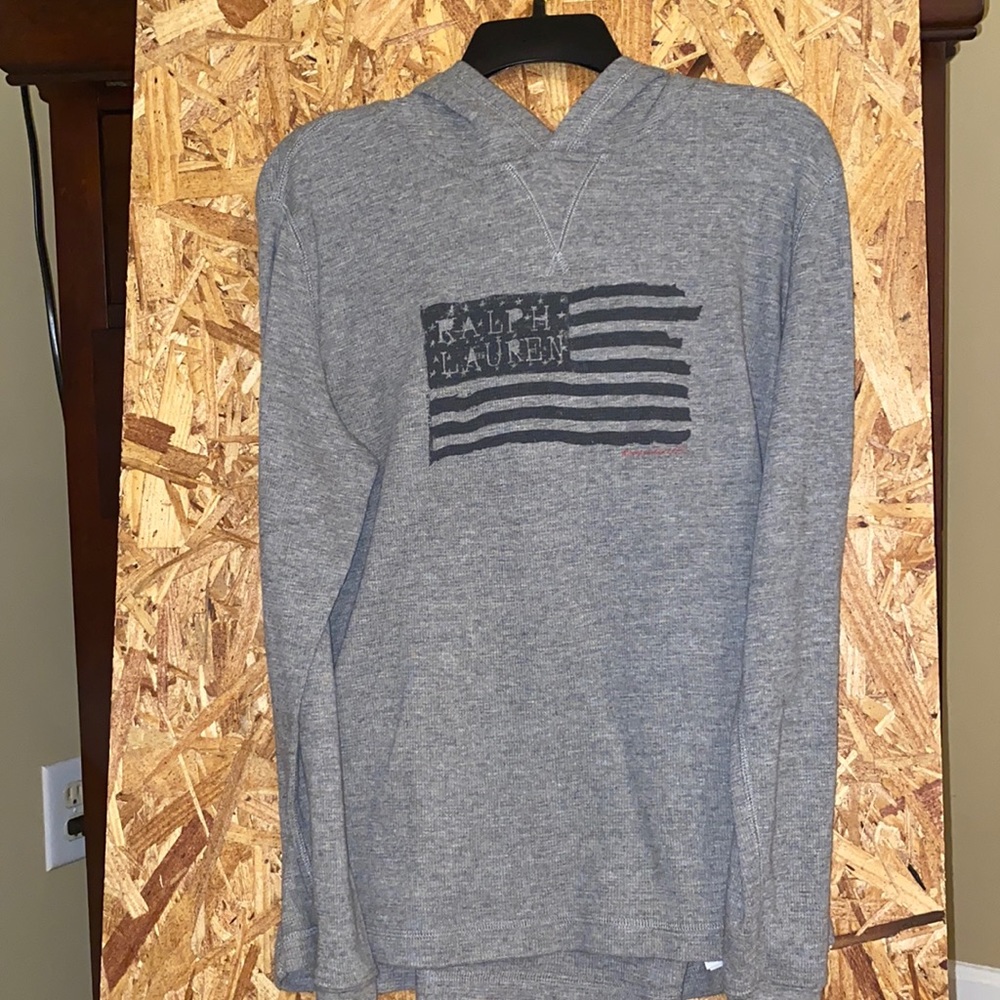Worn once!!! Boys gray polo thermal hoodie size XLarge (18/20)